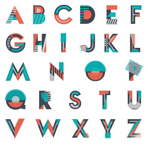 Colorful Abstract Shapes Artistic Font Design 686397 Vector Art At Vecteezy