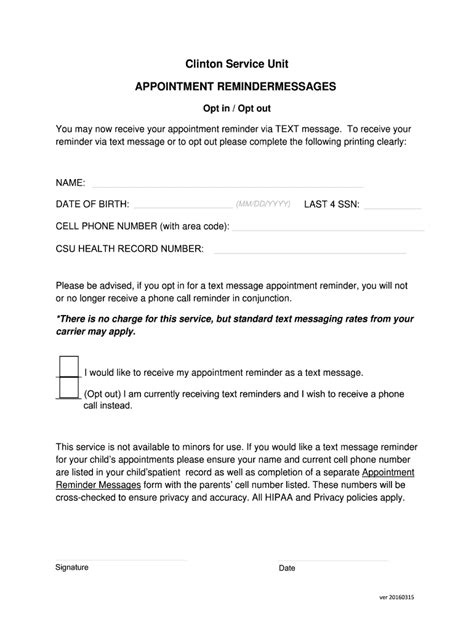 Appointment Notification Template Fill Out Sign Online Dochub