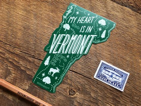 Vermont Sticker Vermont State Sticker Bumper Sticker Single Etsy