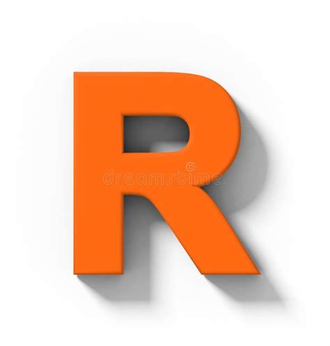 Letter R 3d Orange Isolated On White With Shadow Orthogonal Pr Stock