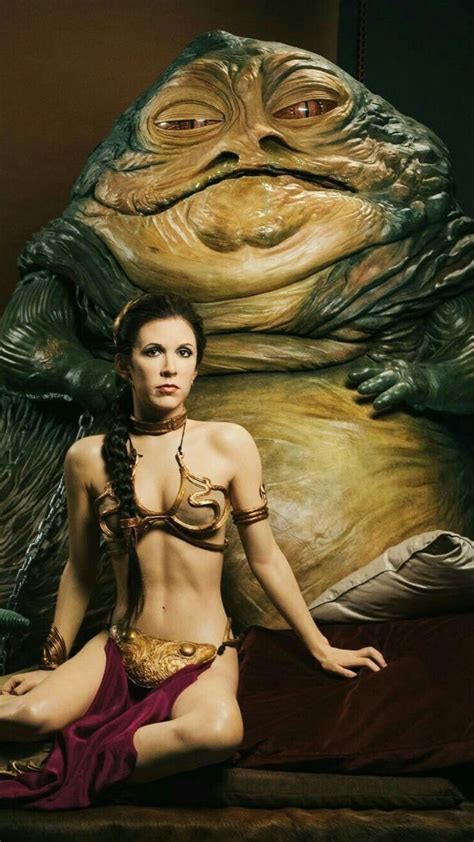 Carrie Fisher As Princess Leia With Jabba The Hutt Leia Star Wars Star Wars Princess Leia