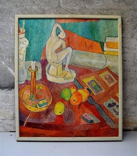 Modernist Still Life Oil On Canvas Mid 20th Century For Sale At 1stdibs