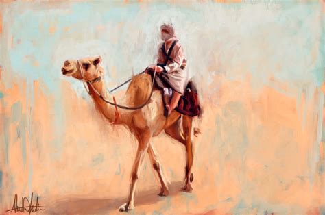 Artstation Man Riding A Camel In The Desert