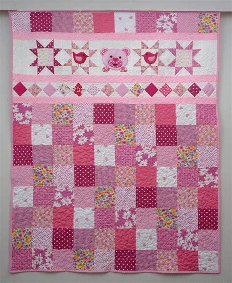 Quilt For Girls Pink Patchwork Quilt Nursery Bedding Cute Etsy Baby