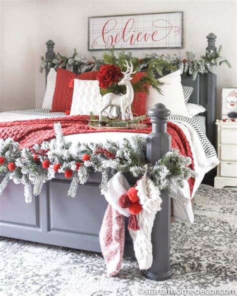 How To Create A Christmas Master Bedroom Red Christmas Decor
