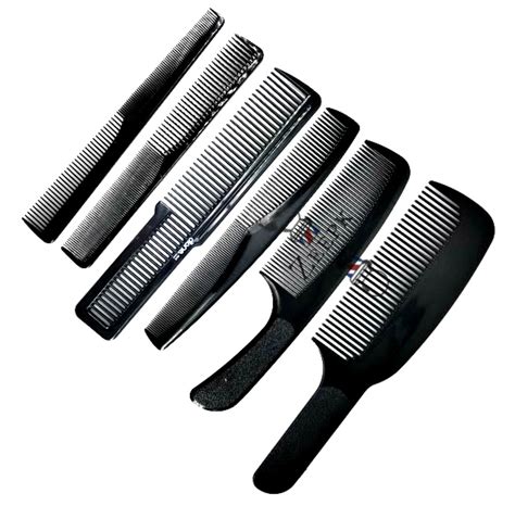 6pc Barber Combs Professional Complete Set Flat Top Taper Styling Fade