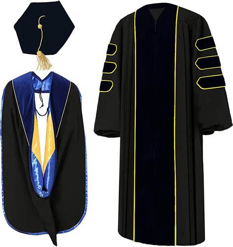 Graduatepro Doctorate Graduation Gown Cap Graduation Tam 8 Sided Hood