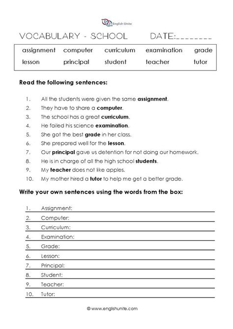 Vocabulary Words For Eighth Graders