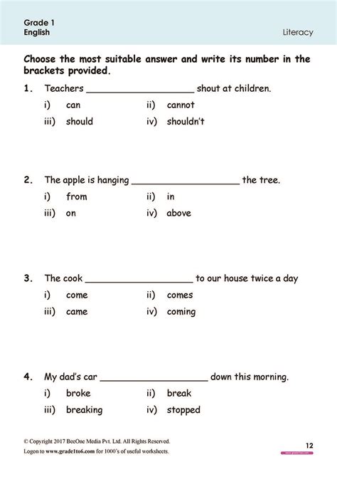 Free English Worksheets For Grade 1class 1ib Cbseicsek12 And All Free