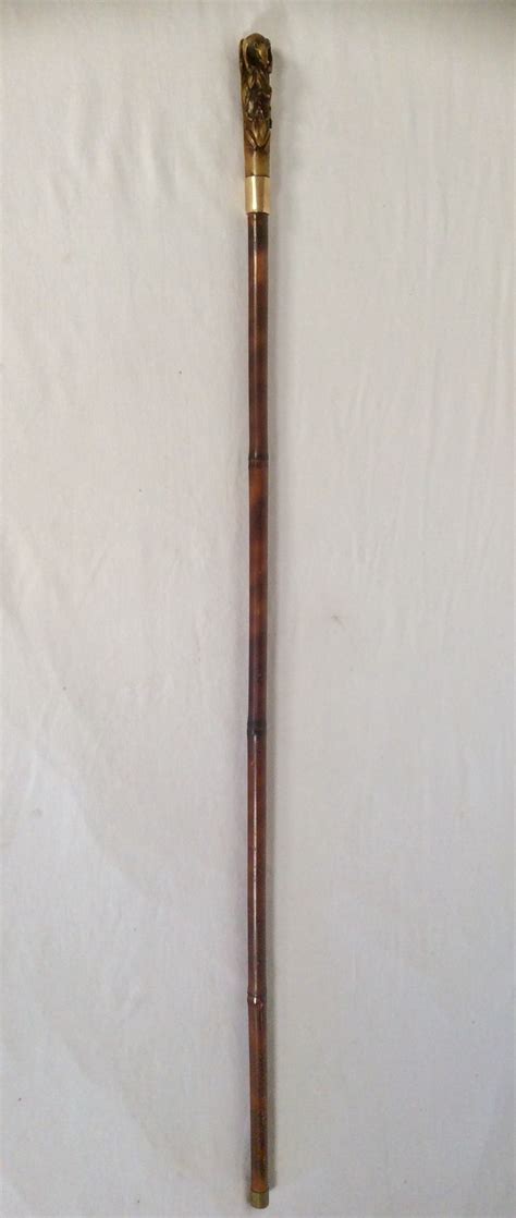 Antique Japanese Sword Sticksword Cane With Good Carved Handle