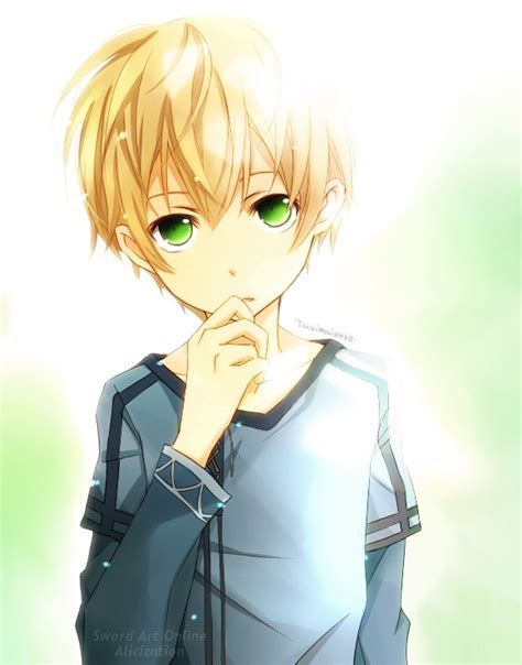 Blonde Anime Boy With Green Eyes Male Aqua Eyes Black Hair Blonde