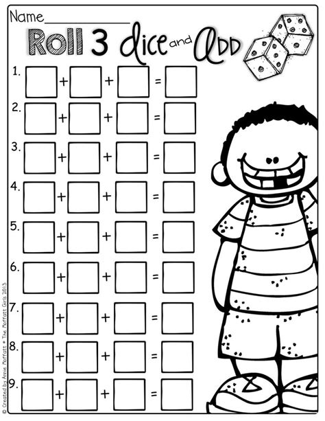 12 Best Images Of Dice Math Worksheets Dice Addition