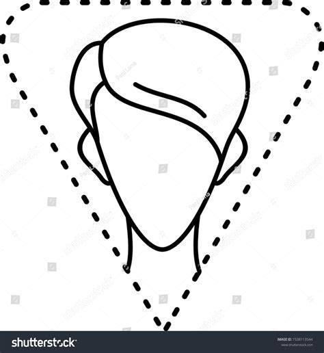 Female Triangle Face Shape Line Art Stock Vector Royalty Free