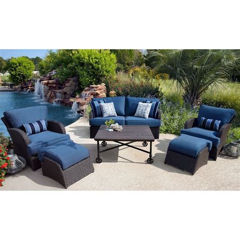 The most popular color choice within outdoor cushions is blue followed by beige/tan and red. Furniture With Sunbrella Fabric Striped Outdoor Patio And ...