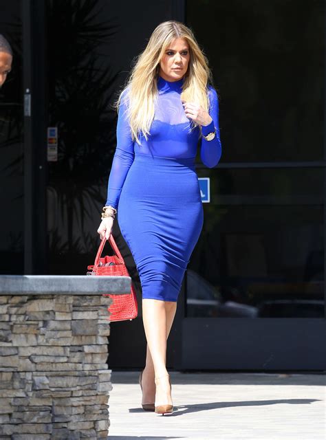 Khloe Kardashian In Blue Tight Dress 09 Gotceleb