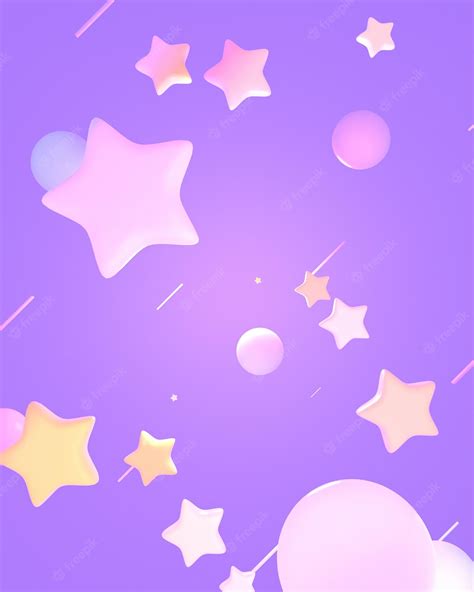 Premium Photo 3d Rendered Soft Pastel Stars Spheres And Lines On A