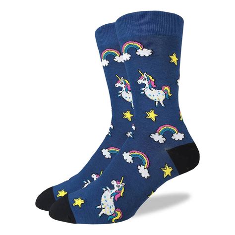 Men S Unicorns Socks Shoe Size Blue In Good Luck Socks Mens Socks Socks