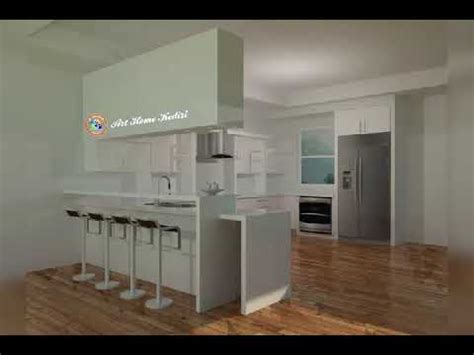 inspirasi ruang dapur cantik dg kitchen set meja bartender minimalis