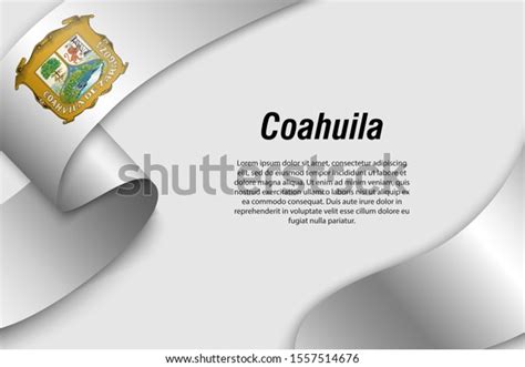 Waving Ribbon Banner Flag Coahuila State Stock Vector Royalty Free