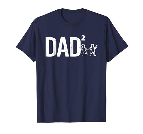 Funny Tshirt Dad Squared Shirt Funny Father Of Two Kids Men T