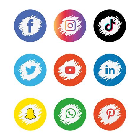 Premium Vector Social Media Icons Set Logo Vector Illustrator