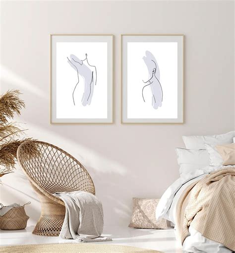 Naked Woman Line Art Set Woman Body Line Draw Printabstract Etsy Canada