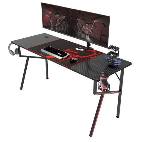 Buy Eureka Gaming Desk 160× 60 Cm Large Gaming Pc Desk Carbon Fiber