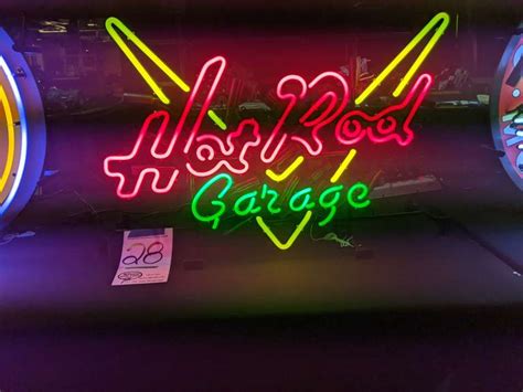 Hot Rod Garage Neon Sign Mcpherson Auction And Realty