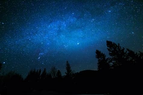 Milky Way In Sky Full Of Stars Winter Mountain Landscape