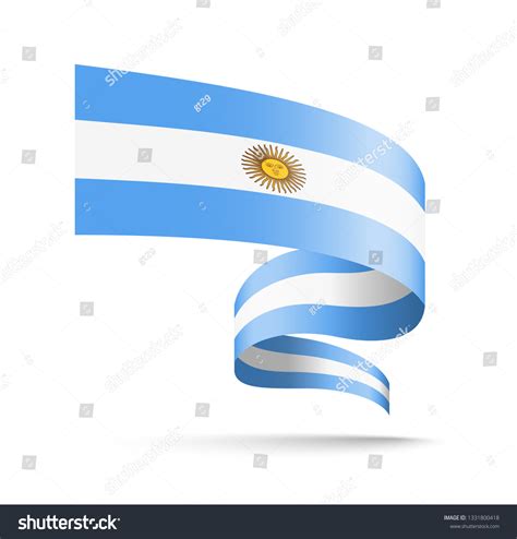 Vektor Stok Argentina Flag Form Wave Ribbon Vector Tanpa Royalti