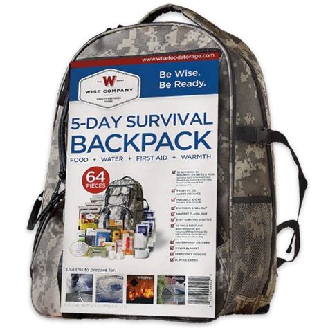 Wise Company 5 Day Emergency Survival Kit Acu Camo Backpack Knives And Swords At