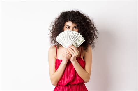 Premium Photo Gorgeous Woman With Curly Hair Hiding Face Behind