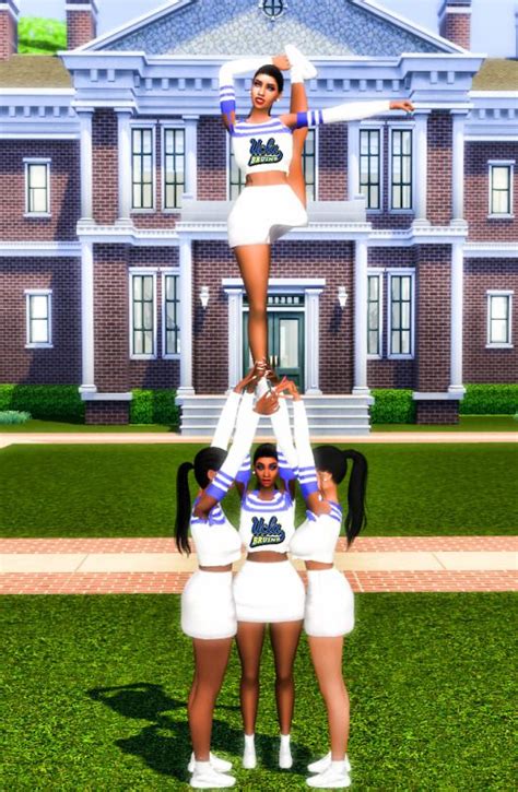 Noellysims — Cheerleading Stunts Pose Pack 3 Cheer Stunt Poses Sims