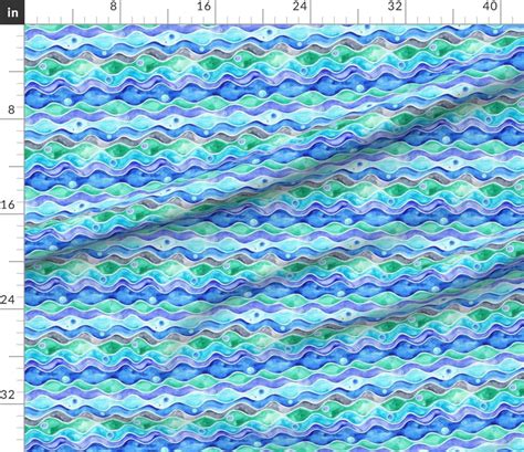 Ocean Waves Fabric Ocean Pattern By Timone Summer Ocean Etsy