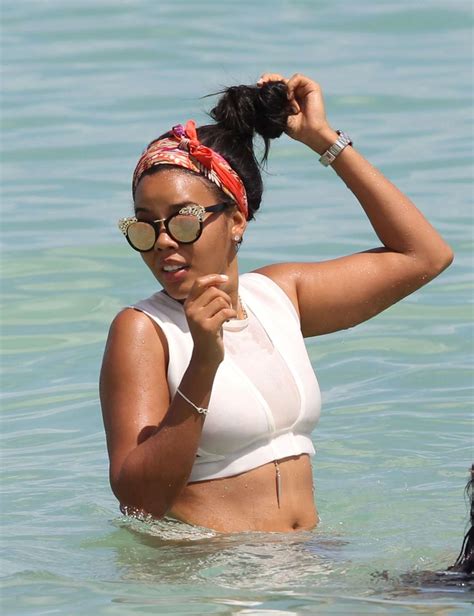 International Celebrities Angela Simmons Bikini Candids In Miami