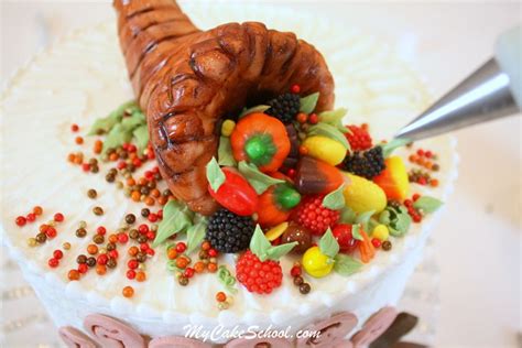 Thanksgiving Cornucopia~ A Blog Tutorial Thanksgiving Cornucopia Thanksgiving Treats Cake