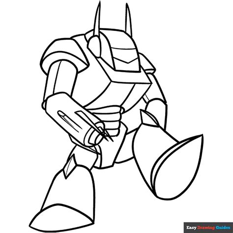 Mecha Coloring Page Easy Drawing Guides