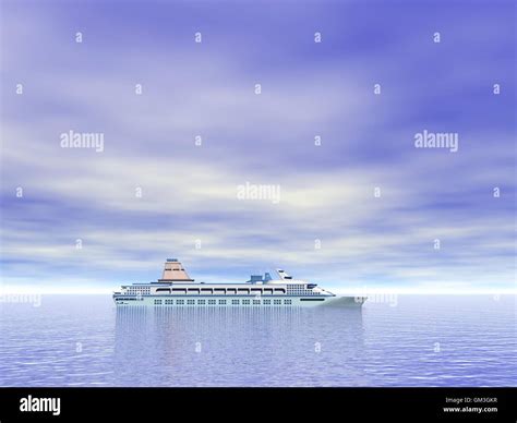 Cruise Ship On The Ocean 3d Render Stock Photo Alamy