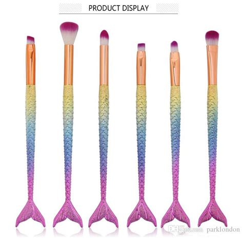 2017 hot mermaid makeup brushes eyeshadow brushes beauty rainbow colorful cosmetics brushes sets