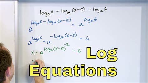 Solving Logarithmic Equations Part Equations With Log X Youtube