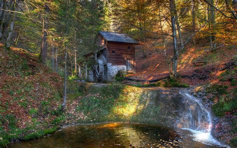 Man Made Watermill Hd Wallpaper