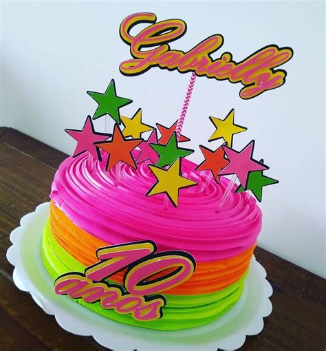 Neon Birthday Birthday Cake Bolo Neon Neon Party Art Classroom