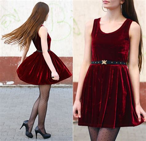 Red Velvet Dress Red Velvet Dress Outfit Velvet Dresses Outfit Mini