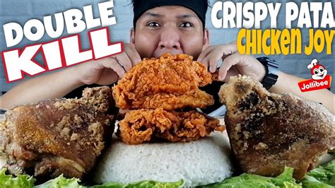 double kill 2x crispy pata 2x spicy chicken joy mukbang putok batok mukbang philippines