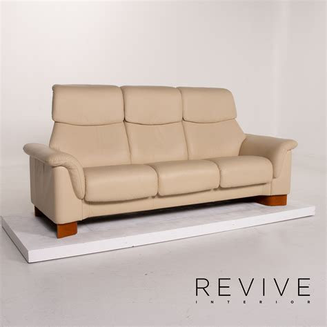 Komfortreiche polster und hohe rückenlehnen sorgen für entspannung. Stressless Paradise Leder Sofa Creme Dreisitzer Relaxfunktion #14424 | eBay