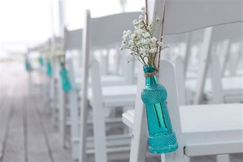 Turquoise And Coral Diy Wedding Ceremony On The Chesapeake