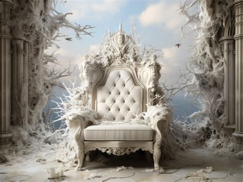 Premium Ai Image Decorated Empty Throne Room The White Throne