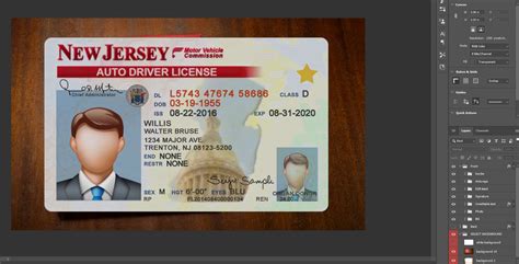 New Jersey Driver License Psd Template E T Card Store Bd