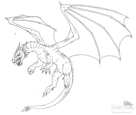 Simple Flying Dragon Sketch