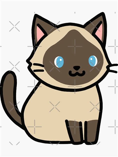Siamese Cat Sticker For Sale By Littlemandyart Redbubble